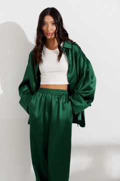 Брюки из атласа с разрезами и карманами ANNETE A1193 - фото 2