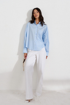 Длинные белые брюки из хлопка на повседневку ANNETE A1194 - фото 3