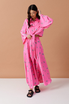 Юбка из текстиля с принтом сердца и эластичным поясом ANNETE A1204 - фото 2