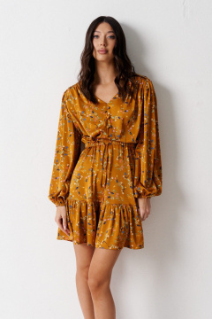 Мультиколорное платье из текстиля с цветочным принтом ANNETE A3515 - фото 1