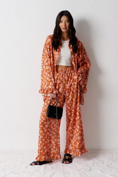 Демисезонный комплект из брюки и рубашки с цветочным принтом ANNETE A4194 - фото 2