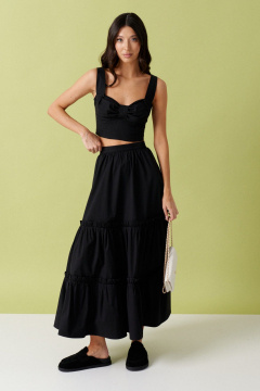 Летний топ и юбка из текстиля в стиле на каждый день ANNETE A4205 - фото 3