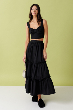 Летний топ и юбка из текстиля в стиле на каждый день ANNETE A4205 - фото 2