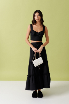 Летний топ и юбка из текстиля в стиле на каждый день ANNETE A4205 - фото 1