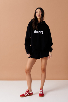 Демисезонный комплект из шорт и джемпера с капюшоном и надписью ANNETE A4210 - фото 4