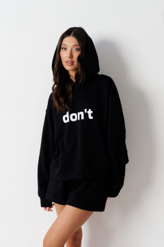 Демисезонный комплект из шорт и джемпера с капюшоном и надписью ANNETE A4210 - фото 2