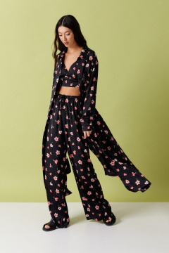 Комплект брюки и укороченный топ в цветочный принт ANNETE A5281 - фото 2