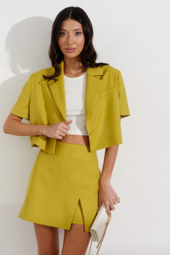 Желтый жакет из текстиля на каждый день ANNETE A5290 - фото 1