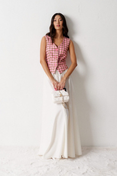 Демисезонный жилет из клетчатого фактурного полотна ANNETE A5265 - фото 1