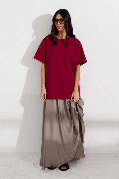 Красная футболка свободного кроя из хлопка ANNETE A881/3 - фото 4