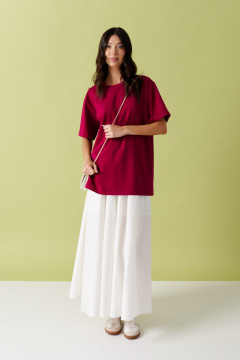 Красная футболка свободного кроя из хлопка ANNETE A881/3 - фото 1