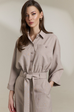 Платье DILIA 0841 бежевый - фото 3