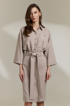 Платье DILIA 0841 бежевый - фото 2