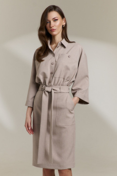 Платье DILIA 0841 бежевый - фото 1