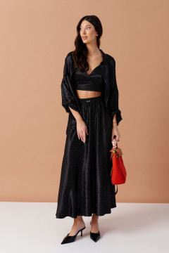 Рубашка свободного кроя с принтом горох и длинным рукавом ANNETE A891 - фото 2