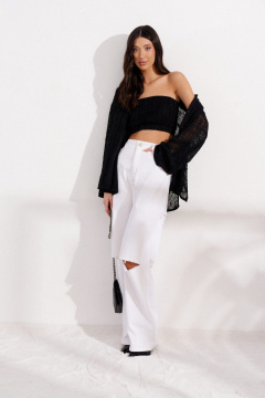 Ажурный топ из полупрозрачного текстиля со сборкой ANNETE A894/1 - фото 3