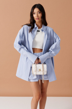 Рубашка с отложным воротником из текстиля и хлопка ANNETE A898 - фото 2