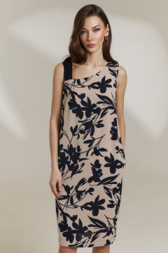 Платье прямого силуэта с асимметричным вырезом DILIA 0847 мультидизайн - фото 2