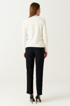 Джемпер базовый с горловиной из трикотажа на каждый день Ketty К-16340 молоко - фото 5