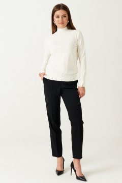 Джемпер базовый с горловиной из трикотажа на каждый день Ketty К-16340 молоко - фото 2