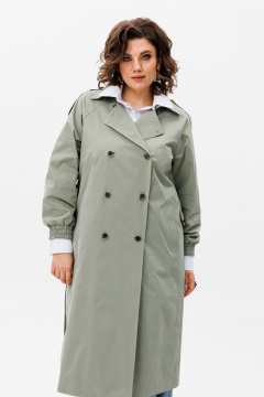 Тренч оверсайз из плащёвой ткани с водоотталкивающим эффектом Anelli 1419 зеленая_дымка - фото 2