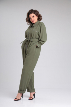 Демисезонный комбинезон свободного силуэта из текстиля с карманами VIA-Mod 629 - фото 2