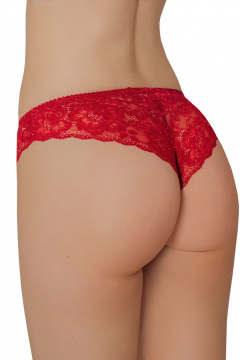 Трусы кружевные со средним вырезом и низкой линией талии ЛЕДИ ГРАНД 181601 красный - фото 2