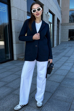 Стильный костюм из трикотажа с жакетом и брюками в стиле casual GO F3065/20-04 - фото 3