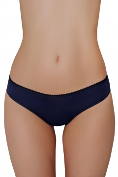 Трусы с высоким вырезом и средней линией из хлопка ЛЕДИ ГРАНД 201100-1 темно-синий - фото 1