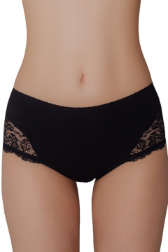 Трусы с низким вырезом и высокой линией из эластичного кружева ЛЕДИ ГРАНД 201108 черный - фото 1