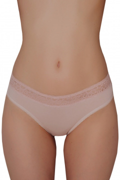 Трусы с средним вырезом и отделкой из кружева из трикотажа ЛЕДИ ГРАНД 211195 серебристый_пион - фото 1