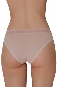 Трусы с средним вырезом и отделкой из кружева из трикотажа ЛЕДИ ГРАНД 211195 серебристый_пион - фото 2