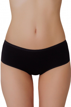 Трусы с средней линией и кружевными деталями из трикотажа ЛЕДИ ГРАНД 211196 черный - фото 1