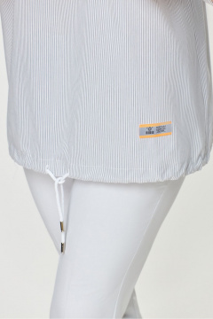 Туника длиной 69 см из хлопкового текстиля DaLi 5656А серая_полоска - фото 4