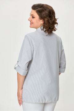 Туника длиной 69 см из хлопкового текстиля DaLi 5656А серая_полоска - фото 3