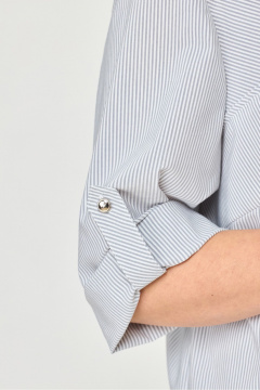 Туника длиной 69 см из хлопкового текстиля DaLi 5656А серая_полоска - фото 2