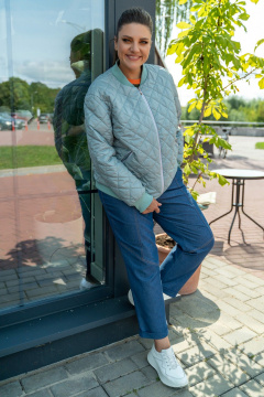 Куртка-бомбер из плащевки с боковыми карманами Andina 1012 яблоко - фото 2