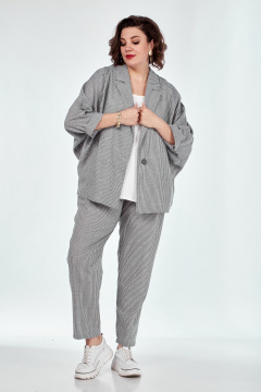 Демисезонный костюм 3-ка из льняного текстиля Диомант 1953 полоска - фото 4