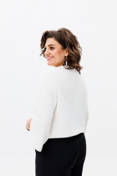 Болеро из текстиля с бусинами для нарядных образов Anelli 1445 молочный - фото 3