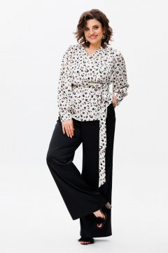 Элегантная блуза из армани шелка с вырезом-лодочкой Anelli 1423 белый - фото 5