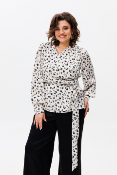 Элегантная блуза из армани шелка с вырезом-лодочкой Anelli 1423 белый - фото 4