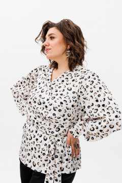 Элегантная блуза из армани шелка с вырезом-лодочкой Anelli 1423 белый - фото 1