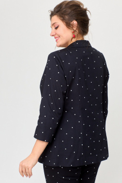 Два предмета из хлопкового жакета и брюк для повседневной среды БелЭльСтиль 412 3 03 22+586-2 87 22 черный_горох - фото 5