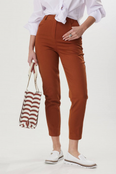 Коричневые летние брюки из текстиля с комфортным кроем Твой имидж 1770 коричневый - фото 2