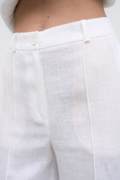 Брюки укороченные с стрелками и карманами из льна Art Ribbon M1000B - фото 3