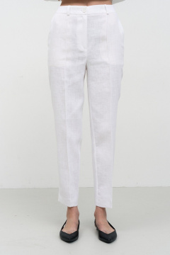 Брюки укороченные с стрелками и карманами из льна Art Ribbon M1000B - фото 1