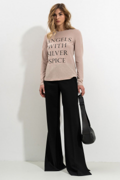 Демисезонные брюки с заутюженными стрелками и поясом-гульфиком SILVERSPICE S-3413 черный - фото 2