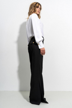 Демисезонное боди из трикотажа и блузочной ткани с запахом SILVERSPICE S-6411 молоко - фото 3