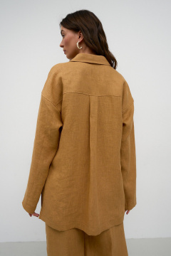 Летний костюм из льна с вышивкой и эластичным поясом Art Ribbon M1011 - фото 5