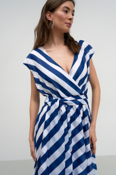 Платье в полоску с имитацией запаха и талью Art Ribbon M1030P - фото 4